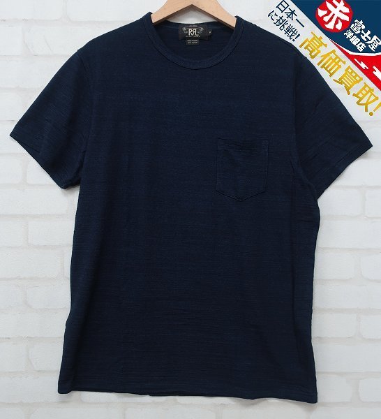 4T3152【クリックポスト対応】未使用品 RRL 半袖インディゴポケットTシャツ