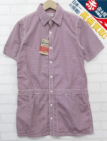 3T5586/未使用品 THE CRACKER ギンガムチェックシャツワンピース クラッカー UES ウエス