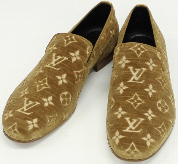 ルイヴィトン モノグラムベルベットシューズ