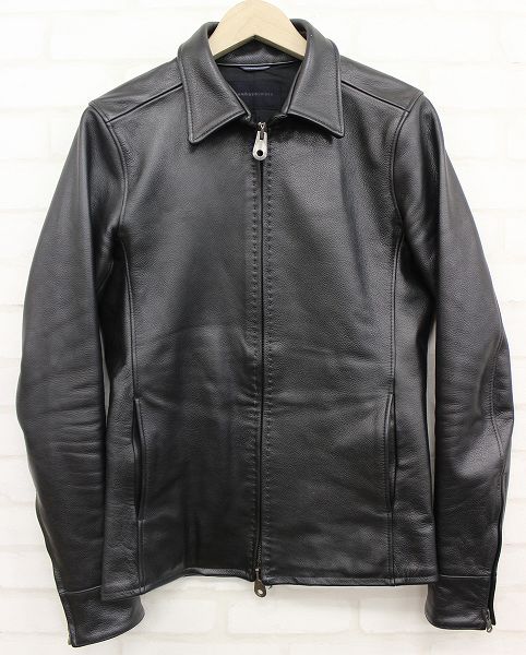 JUNHASHIMOTO 14AW ZIP SHIRT GRAIN LEATHER ジュンハシモト レザーシャツ