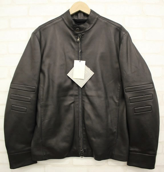 新品 エンポリオアルマーニ ラムレザーライダース EMPORIO ARMANI