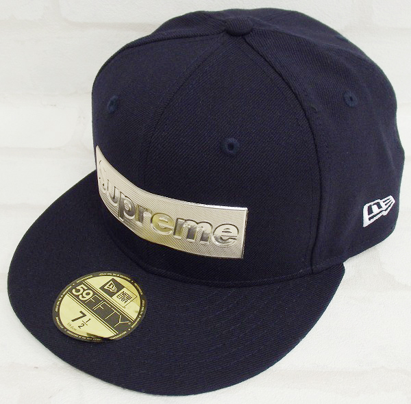 1H0635/未使用品 SUPREME 16ss Metallic Box Logo New Era Cap