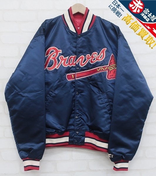 スターター MLB ブレーブス 中綿ナイロンサテンスタジャン USA製 STARTER グランド ベンチコート ジャケット
