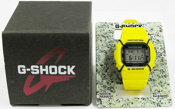 試着 カシオ G-SHOCK DW-5600E-9BV イエロースピード