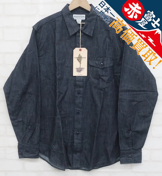 JK6T1133/未使用品 ササフラス デニムディギンシャツ SASSAFRAS Diggin Shirt 6oz Denim SF-201619