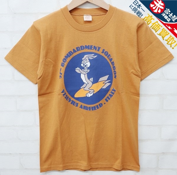 3T0745o【クリックポスト対応】未使用品 リアルマッコイズ 97th BOMBARDMENT VESUVIUS AIRFIELD ITALY 半袖Tシャツ THE REALMcCOYS