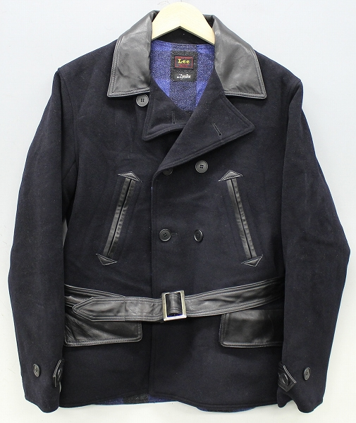 Lee×LYEDEN ウール×レザーピーコート リー