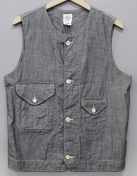 ポストオーバーオールズ シャンブレー クルーザーベスト