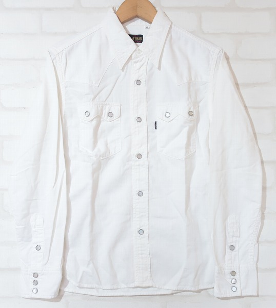 4T9703/フラットヘッド ホワイトウエスタンシャツ THE FLATHEAD
